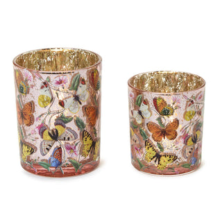 Butterfly Silhouette Antiqued Votive Holder