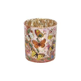 Butterfly Silhouette Antiqued Votive Holder