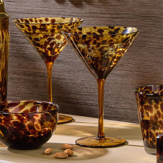 Tortoise Print Martini Glass