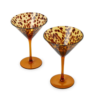 Tortoise Print Martini Glass