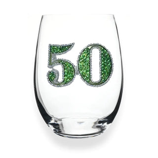 Beaded Birthday Number Wine Glass