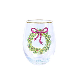 Rhinestone Wreath Wine Glass