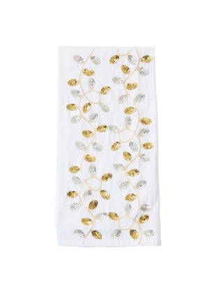 Gold Lights Embellished Tea Towel