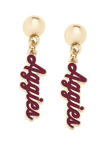 Texas A&M Aggies Enamel Script Earring
