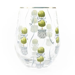 Topiary Pattern Wine Glass