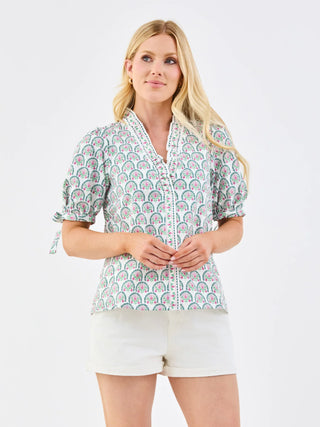 Brynn Top | Sunshower Flora White
