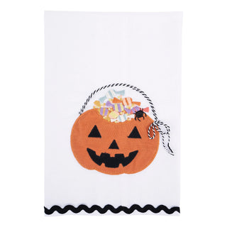 Candy Pumpkin Pail Tea Towel