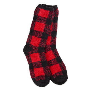 Buffalo Plaid Cozy Crew Socks