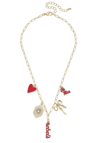 Ole Miss Paper Clip Charm Necklace