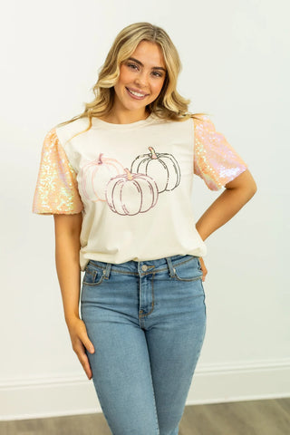 Trio Pumpkins Princess Top