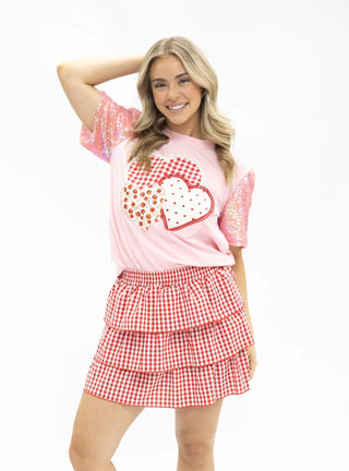 Heart Patches on Pink Princess Top