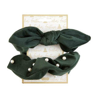 Pearl Velvet Scrunchie Set