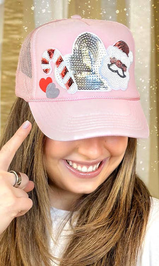 Christmas Things Sequin Patch Trucker Hat