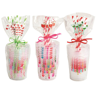 Holiday Party Cup & Straw Set