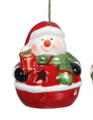 Ceramic Santa LED Light Ornament