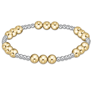 Classic Joy Mixed Metal Pattern Bead Bracelet