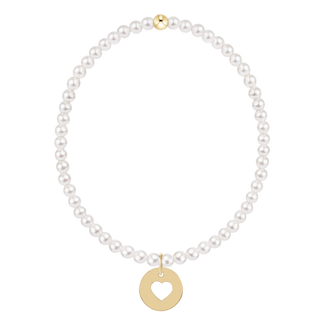 Classic Pearl 3mm Bracelet - Love Gold Disc
