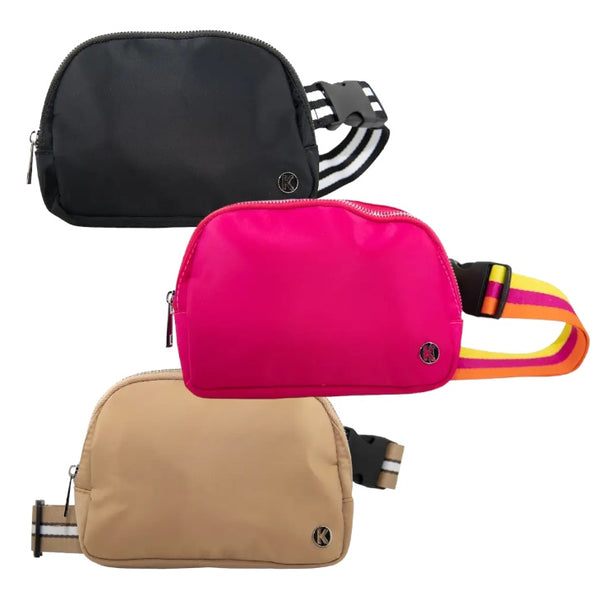 Belt Bag with Striped Strap