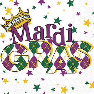 Mardi Gras Crown Cocktail Napkins