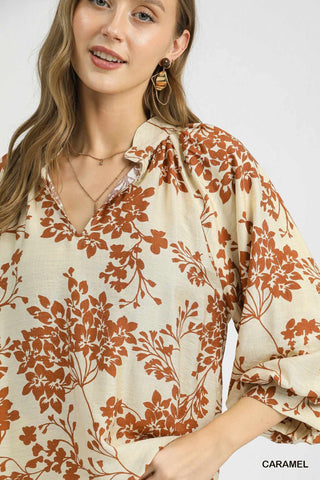 Cherry Blossom Scalloped Hem Blouse
