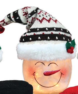 Get Your Merry On Pre-Lit Snowman Jar