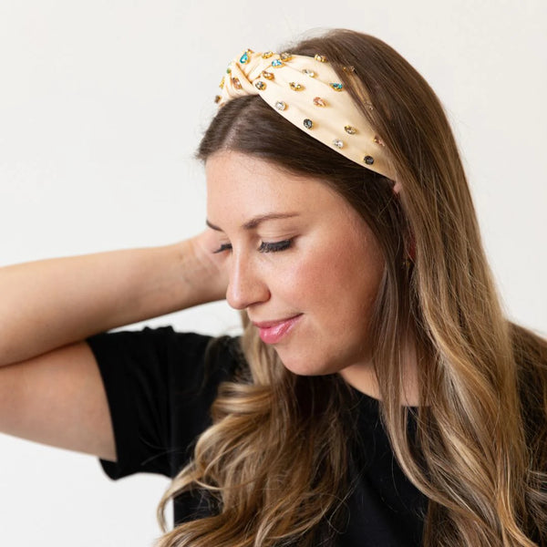 Gemstone Top Knot Headband