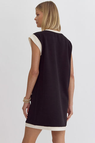 Contrast Trim Knit Dress