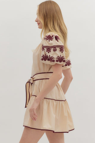 Contrast Accented Mini Dress
