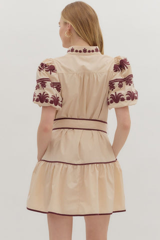 Contrast Accented Mini Dress