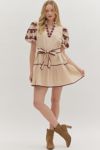 Contrast Accented Mini Dress