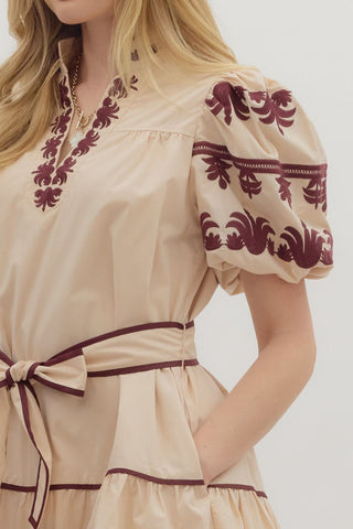 Contrast Accented Mini Dress