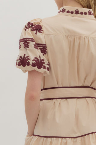 Contrast Accented Mini Dress