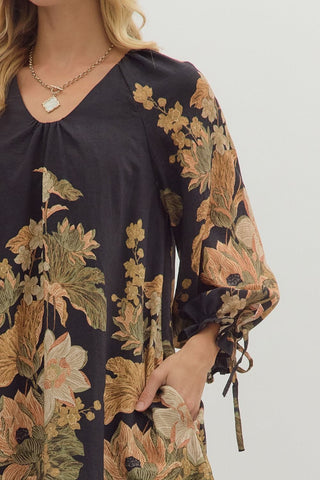 Floral V-Neck Mini Dress