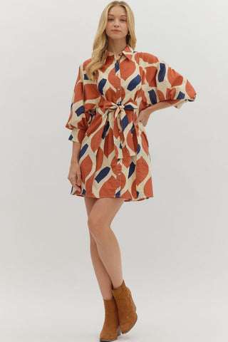 Tie Waist Mini Dress