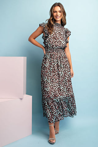 Abstract Sleeveless Print Dress