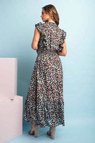 Abstract Sleeveless Print Dress