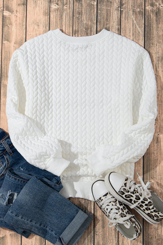 XOXO Glitter Cable Knit Sweatshirt