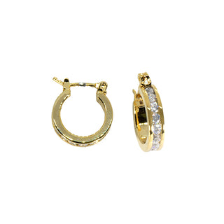 Small Channel CZ Hoop Earrings