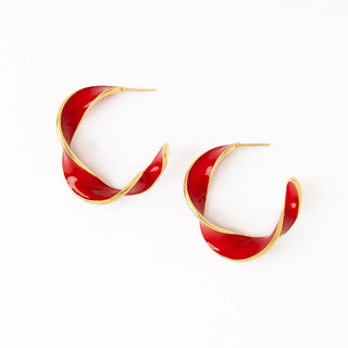 Vanessa Twisted Enamel Hoops