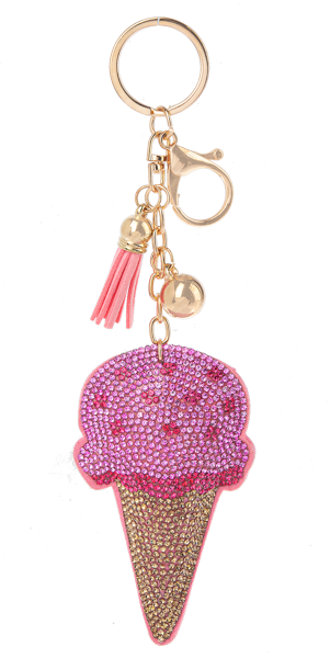 Ice Cream Jeweled Keyring