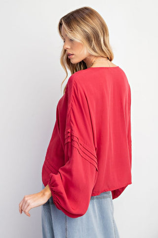 Button Down Pleated Top