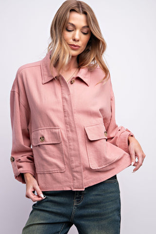 Button Down Crop Jacket