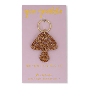 Glitter Mushroom Keychain