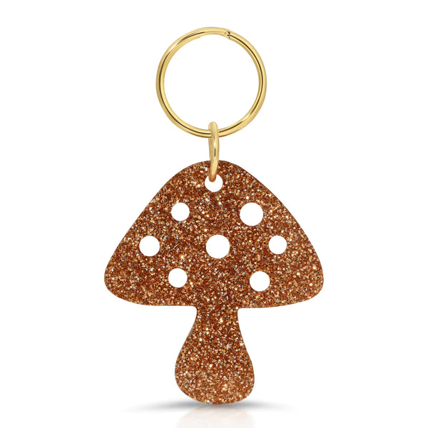 Glitter Mushroom Keychain