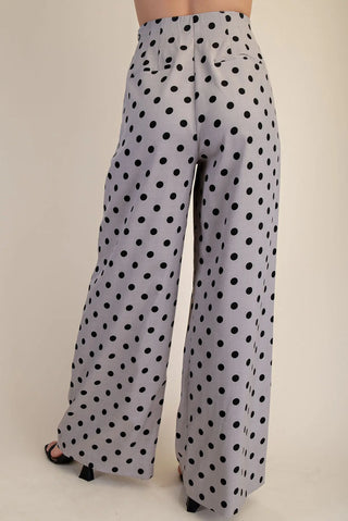 Polka Dot High-Waisted Wide Pants
