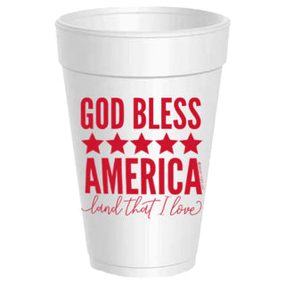 God Bless America Styrofoam Cups