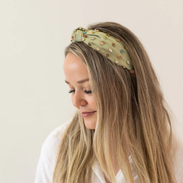 Gemstone Top Knot Headband
