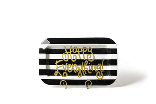 Black Stripe Happy Everything! Mini Rectangle Platter