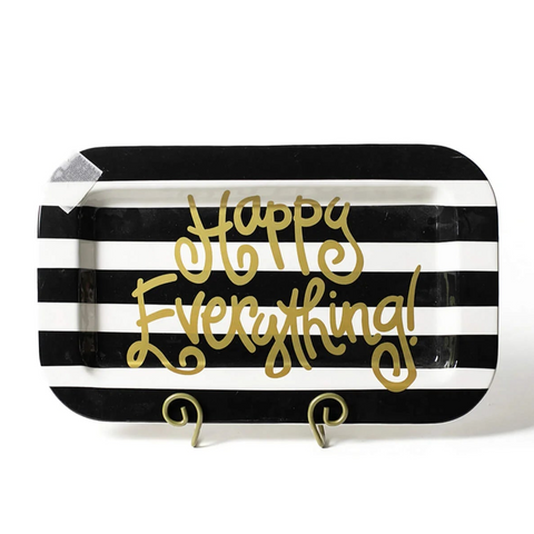 Black Stripe Happy Everything! Mini Rectangle Platter