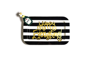 Black Stripe Happy Everything! Mini Rectangle Platter